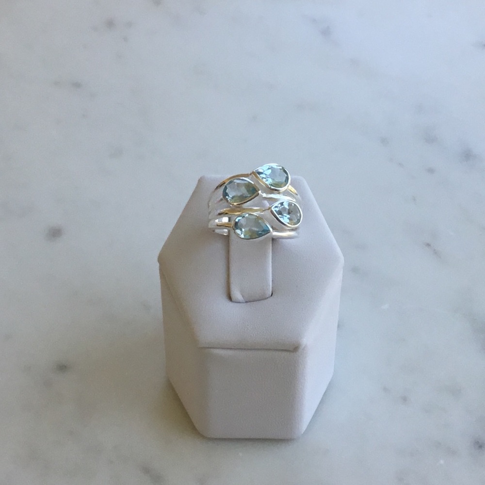 Sterling Natural Blue Topaz Ring - Picture 8 of 15
